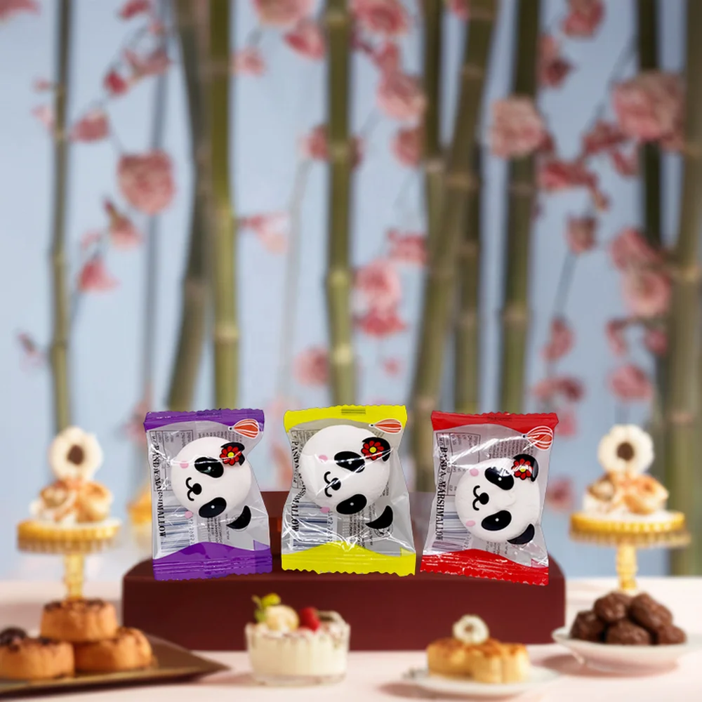 2.5g Marshmallow Factory Cute Panda Shape Candy Fruity Flavor Weddings Snacks with 3 Color Box Packaging Casual for Daily Use