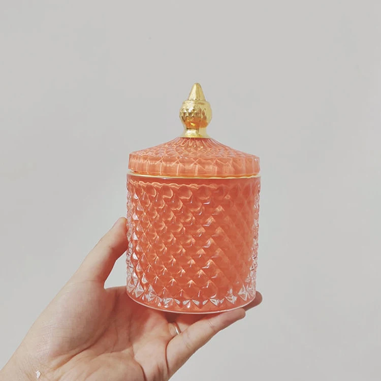 10oz Affordable Small Empty Custom Decoration Big Glass Jar Luxury Candle Holder For Wedding