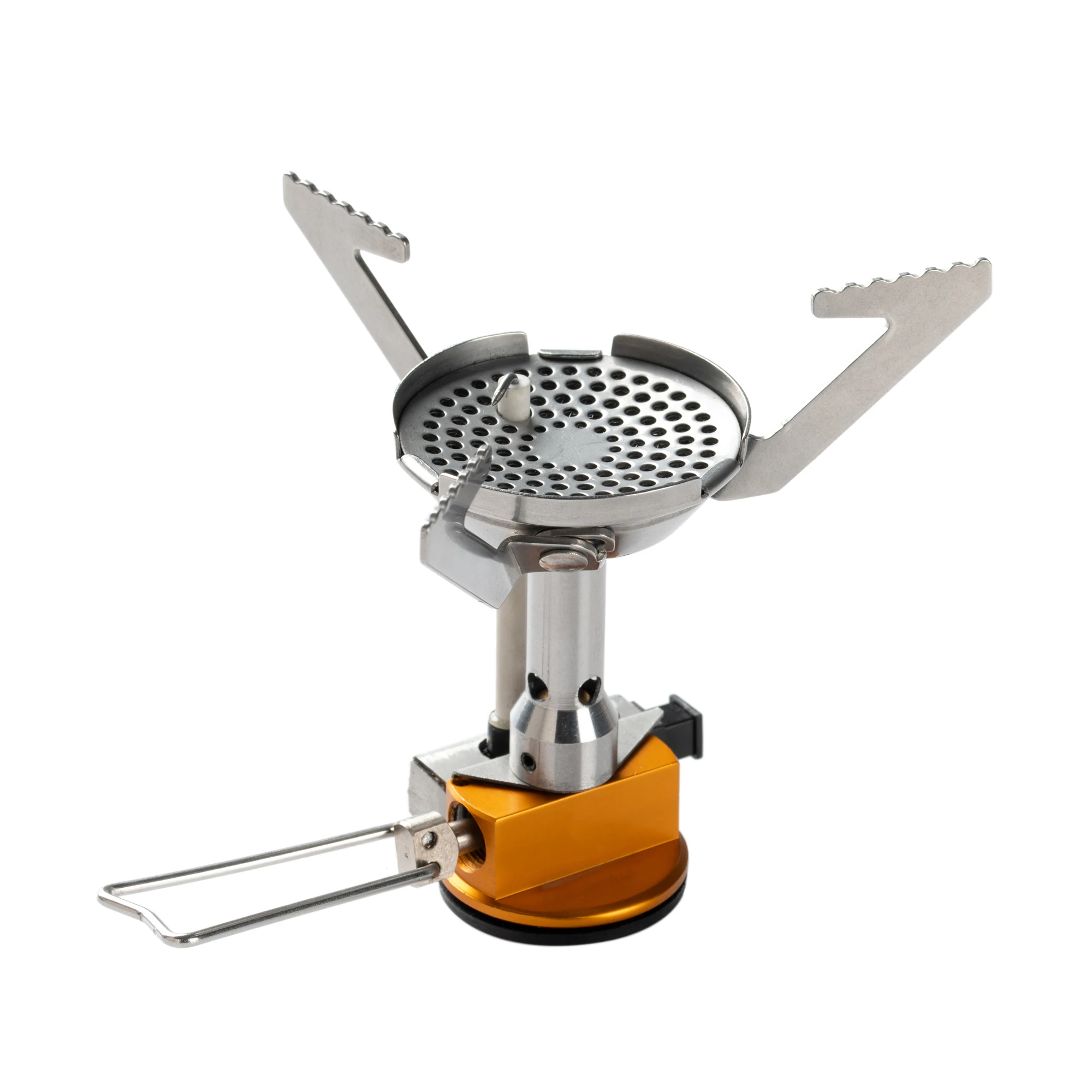 1PC Customized Logo Portable Gas Stove Stainless Steel Ultralight Mini Intergrated Stove Outdoor Backpacking Camp Stove