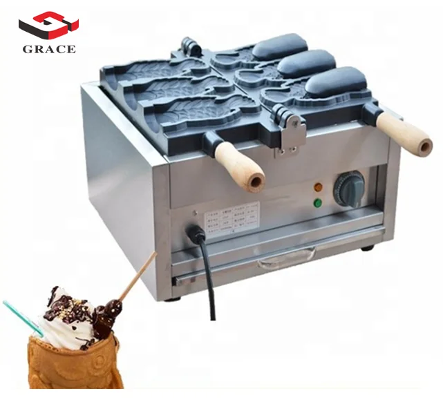 Commercial Sun Big Open Fish Egg Cake Ice Cream Gas Electric Taiyaki Making Machine