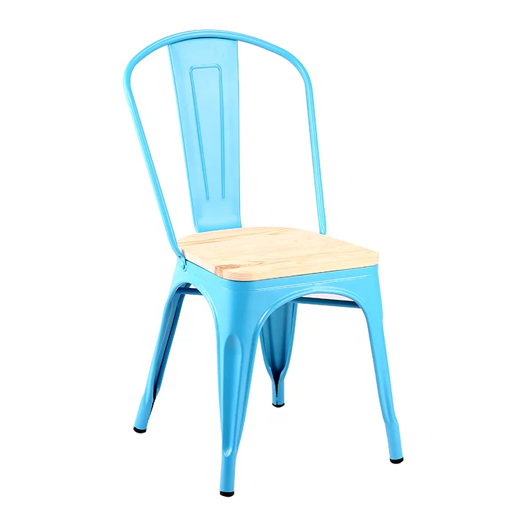 Free Sample Cheap Wholesale Industrial Restaurant Cafe Bistro Wood Seat Metal Chair