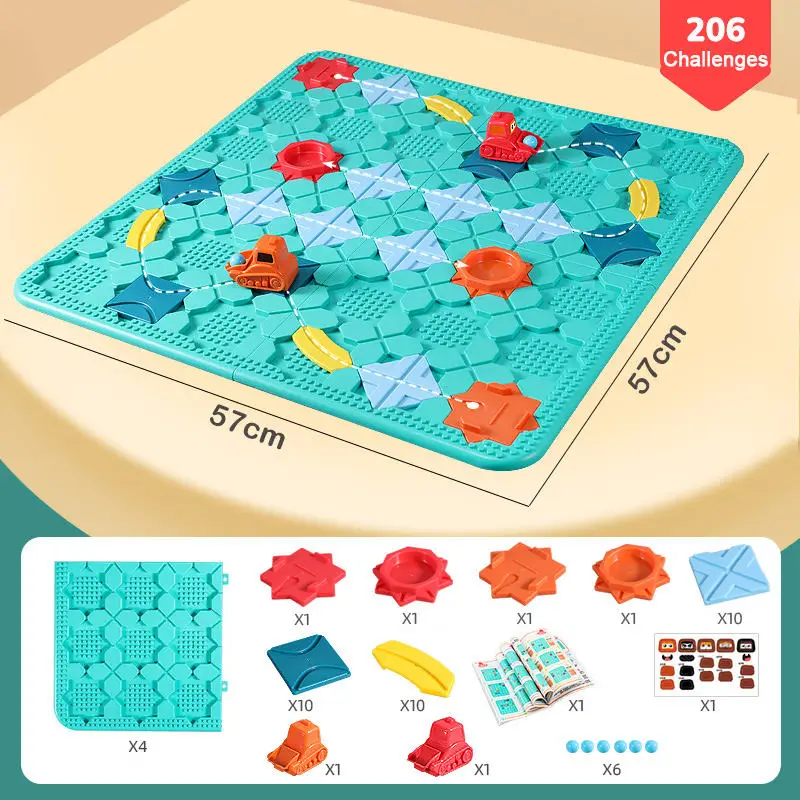 Kids Road Blocks Juguete Car Maze Track Toy Educational Board Game 118 Challenges Brain Teaser Puzzle Logical Training Toys