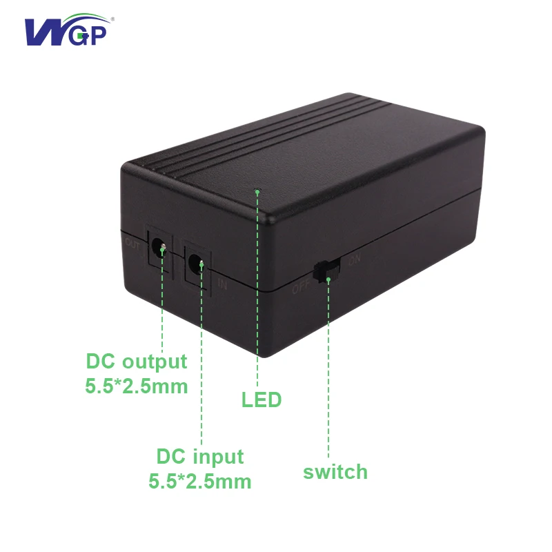 WGP бесплатный образец 18650 резервное питание батареи онлайн DC 12V 2A мини UPS для модема DVR WiFi маршрутизатор CCTV камера
