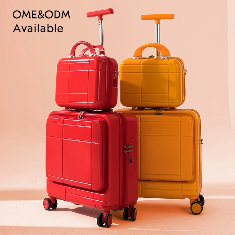 Custom Luxury Carry On Luggage Set New Design ABS PC Trolley Suitcase Travel Bag Hand 4 Wheels Colorful Fashion Trolley Suitcase