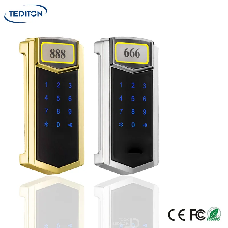 Tediton Digital Magnetic Cabinet Key Locks with Keypad and Smart RFID Silicone Bracelet