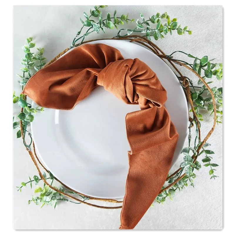 Elegant wedding table napkin Table Linen Wedding and Event Dinner Napkin Soft Velvet Fabric Napkin