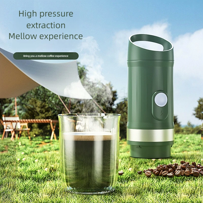 Portable Mini Electric Stainless Steel Capsule Coffee Maker Semi-Automatic Hot Water System for Car and Hotel Use