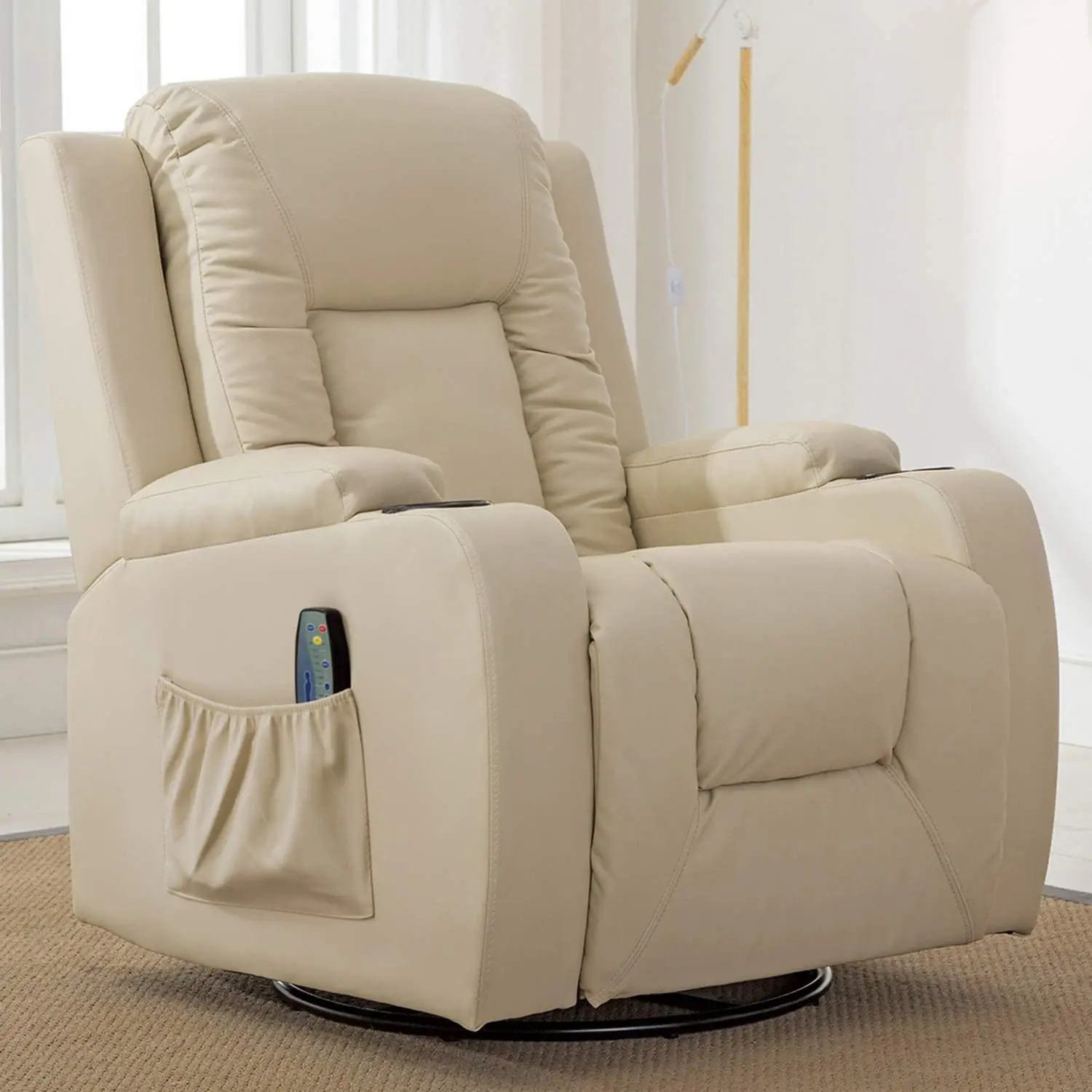 Amazon Лидер продаж современные кресла с подогревом массажные вращающиеся на 360 градусов одиночные диванные держателями для напитков стулья гостиной