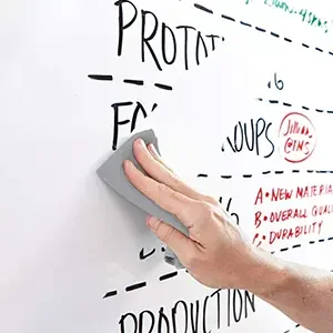 White Dry Erase Sheets Self Adhesive Whiteboard Wallpaper Decal Reusable Pu Gel Sheets Roll With Pet On other side for writing