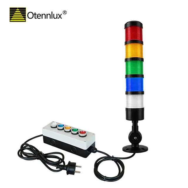 LED Industrial Warning Lights Column Signal Tower Indicator Lamp Beacon Continuous Light Switchable 3-5 Layer (with Buzzer)
