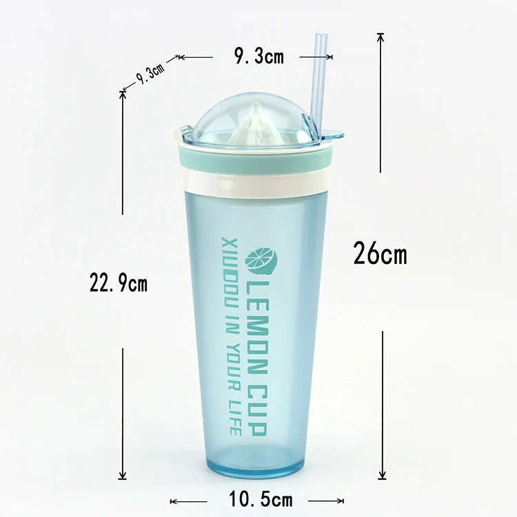 Best Selling Products Bpa Free New Lemon Juice Plastic Travel Cup With Straw