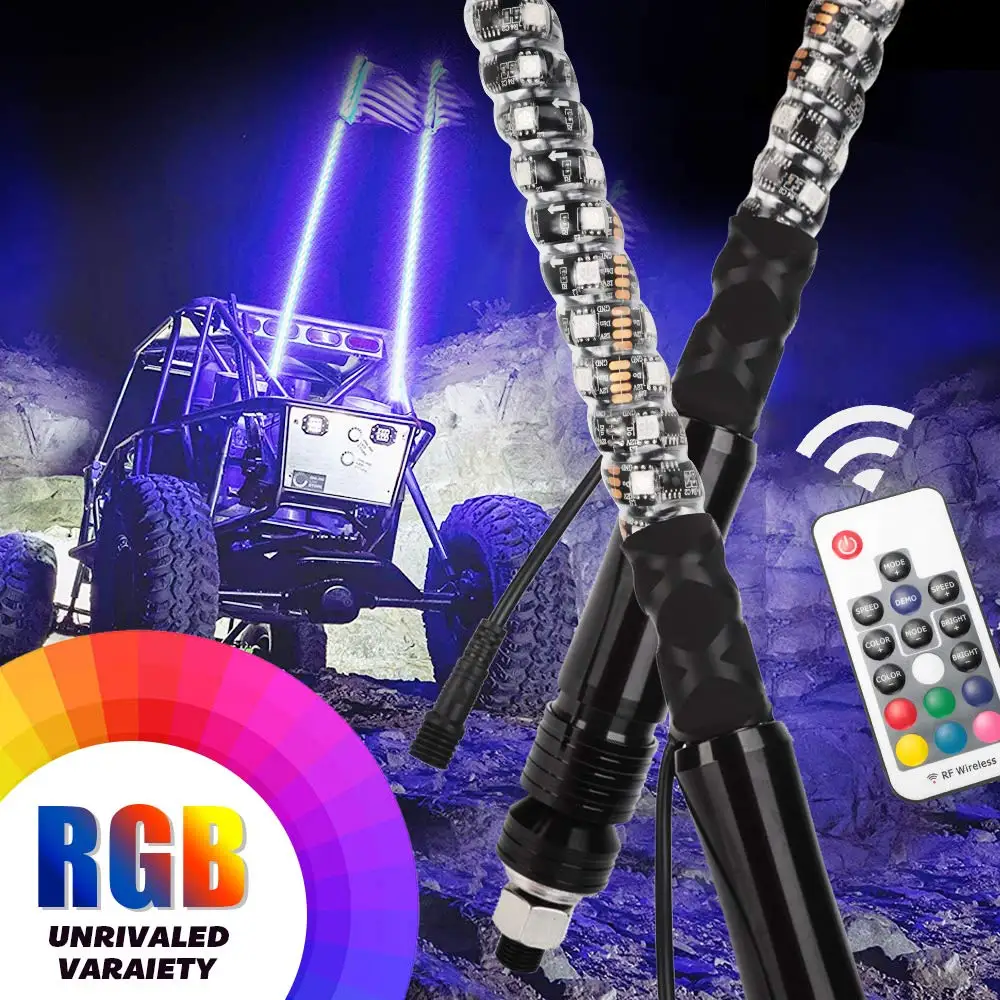 Прочие аксессуары для автомобильного освещения управление Bluetooth RGB 360 градусов спираль utvs светодиодные плетёные огни