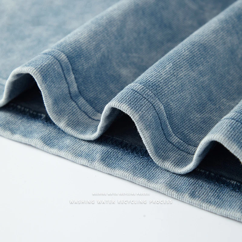 Custom 330g 100% cotton Heavyweight Blank mans T-Shirt Washed T Shirt High Street Style Oversized Plus Size Tee shirt