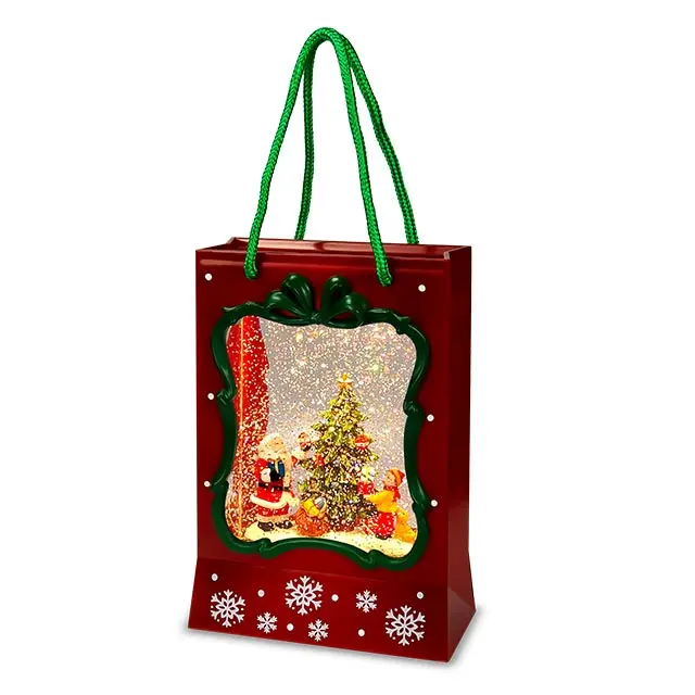 Wholesale Led Gift Bag   Lantern Decoration Gift Decor Santa Christmas Snow Globe Lantern