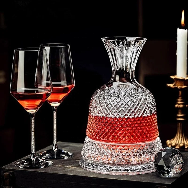 1500ml Hand Made Engraving Whisky Decanter Swirling Crystal Glass Wine Decanters With Stopper