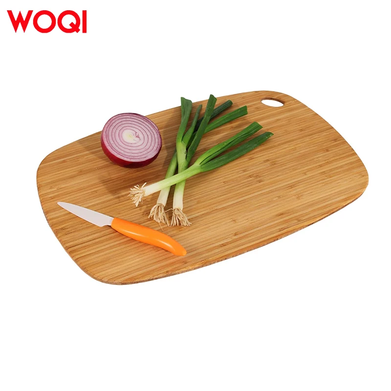 WOQI non-slip wood Bamboo Cutting Board Dishwasher Safe Kitchen Chopping Block For Meat and Bread Food Small Serving Tray