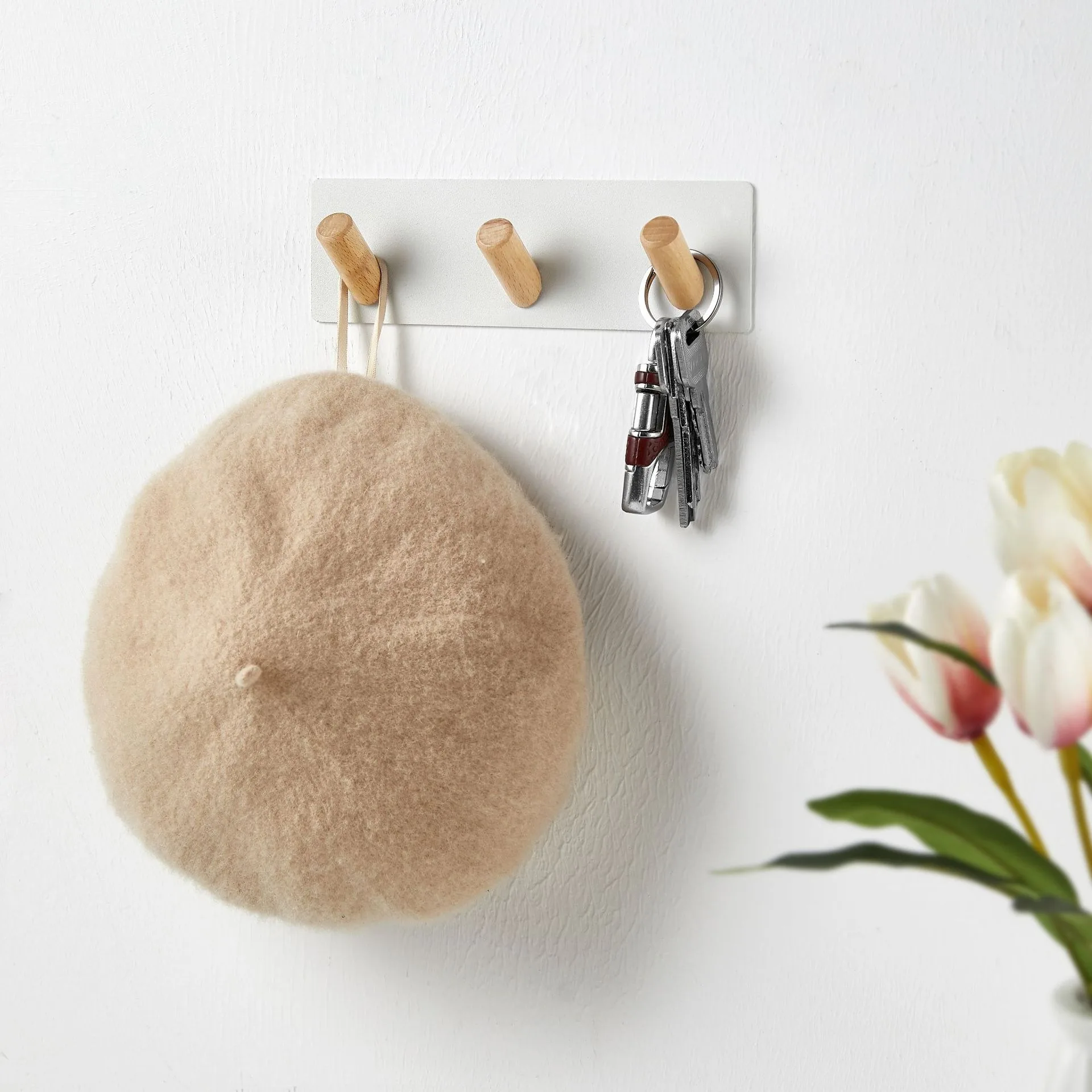 Creative Coat and Hat Key Hook Door Back Doorway Wall Key Hanger No Punching Clothes Organizer