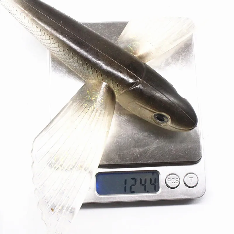 
Artificial Flying Fish 21Cm 124G Silica Gel Tuna Fishing Large Lure , Bait Sea Angling Boat Trolling Big Game Soft Lure 