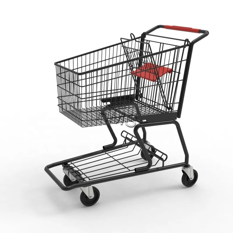 125L trolley shopping cart 4 wheels supermarket shopping trolley