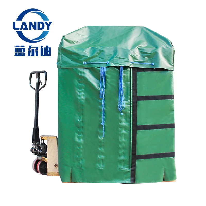 UV Proof Green Pvc Plastic Pallet Tarp Cover For Shipping Food