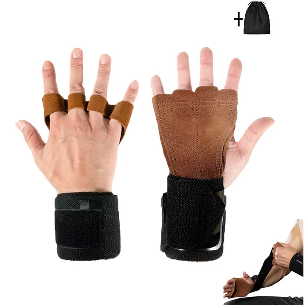 GYM Microfiber Hand Grips Weight Lifting Gloves for Barbell Pull Up Workout Bodybuilding