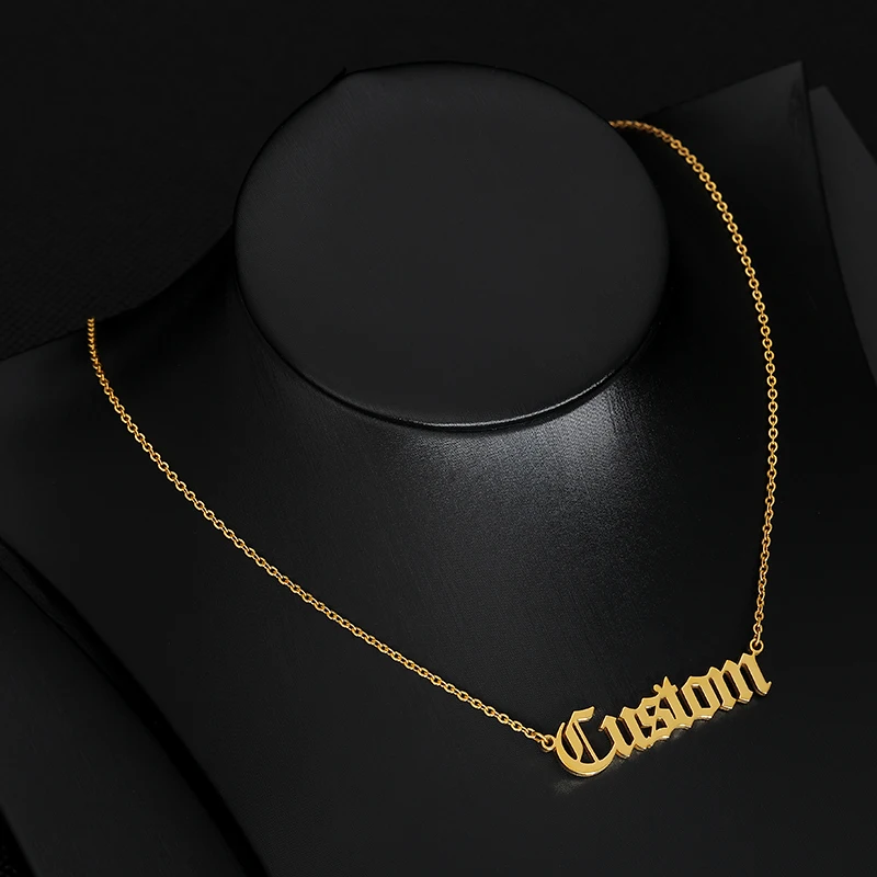 
18K Gold Plated Stainless Steel Custom Name Necklace Personalized Letter Necklace For Women 