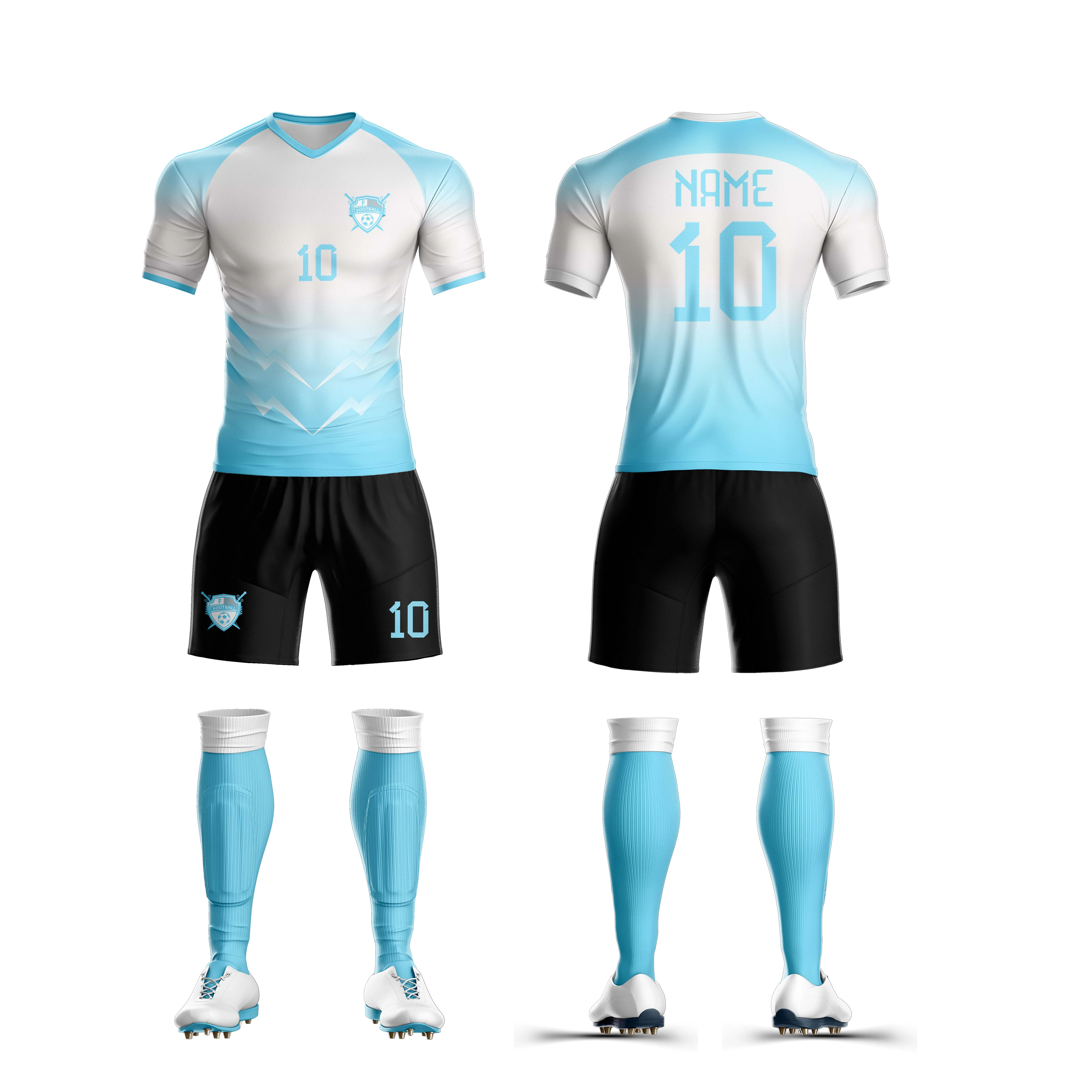 Sublimation Soccer Wear Custom Thai Quality Soccer Jersey Breathable Soccer Tracksuit Set Print Number Football Uniforms