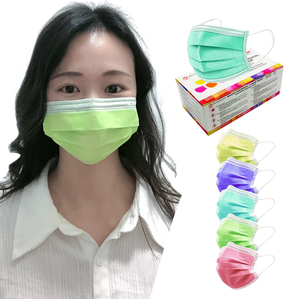 EN14683 Standard Filter Efficiency 99% Customized Wholesale Breathable Medical 3 Ply Surgical Face Mask Disposable Medical Mask