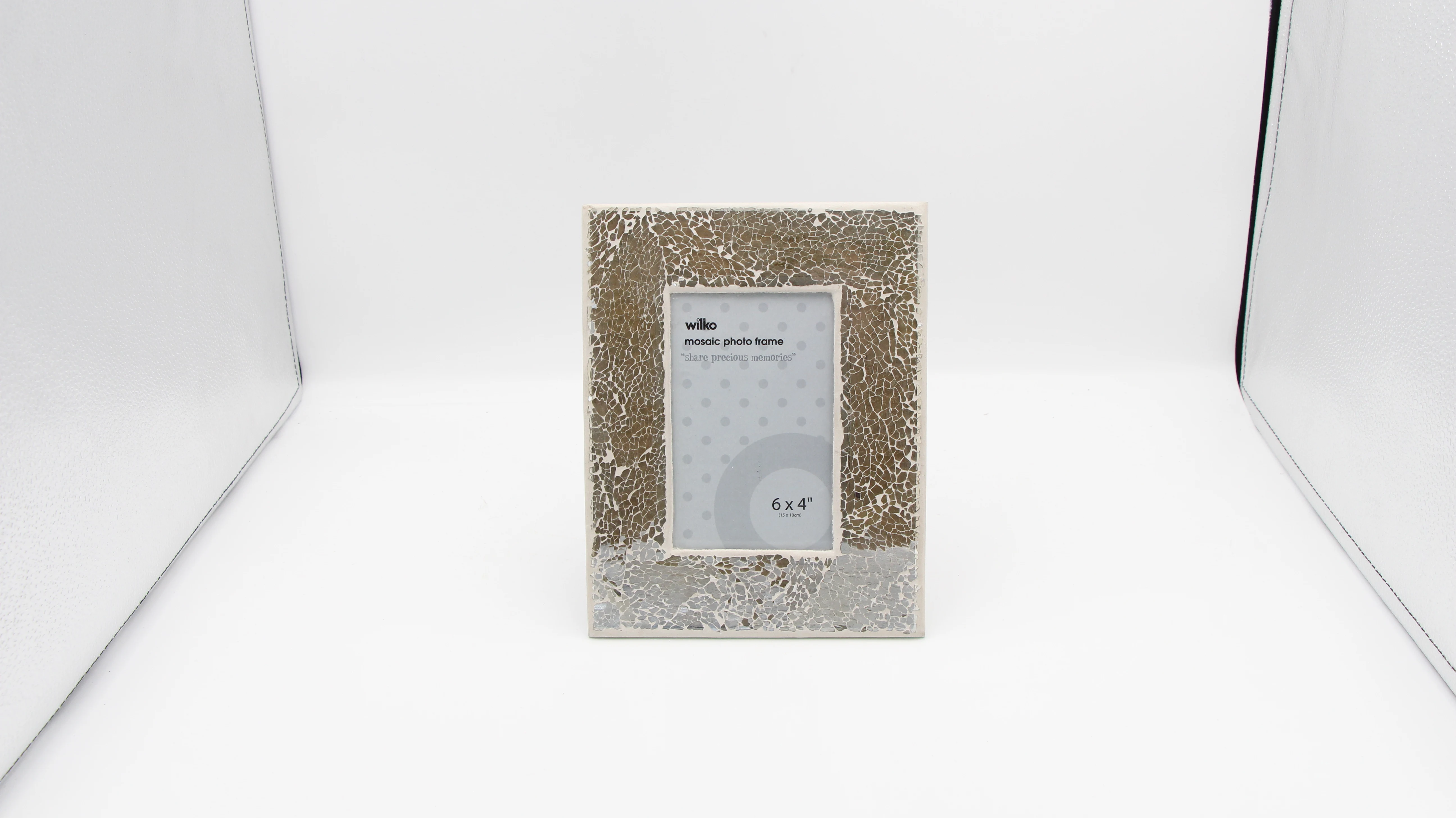 wall decor tempered mosaic amber glass tile frame mirror for wedding or dressing table