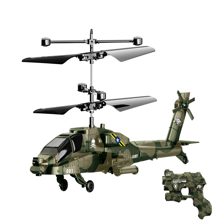 LONGXI helicopter toy remote controlled aircraft toys flying Camouflage combat toy airplane Green