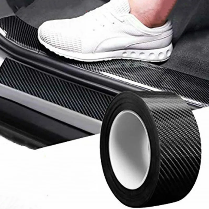 3M 3D Carbon Fiber Car Stickers DIY Paste Protector Strip Auto Door Sill Side Mirror Anti Scratch Tape Waterproof Protect Film