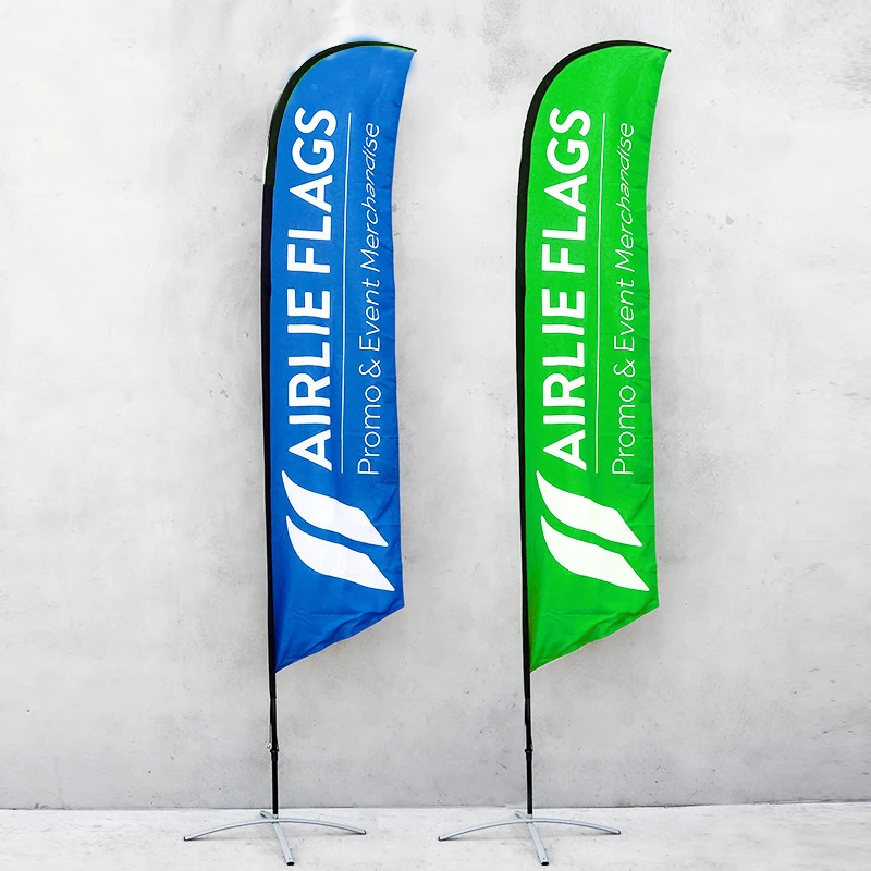 Outdoor Road Flag Water Filled Flagpole Telescopic Base Advertising Water Drop Beach Flag  FREE Design Tool