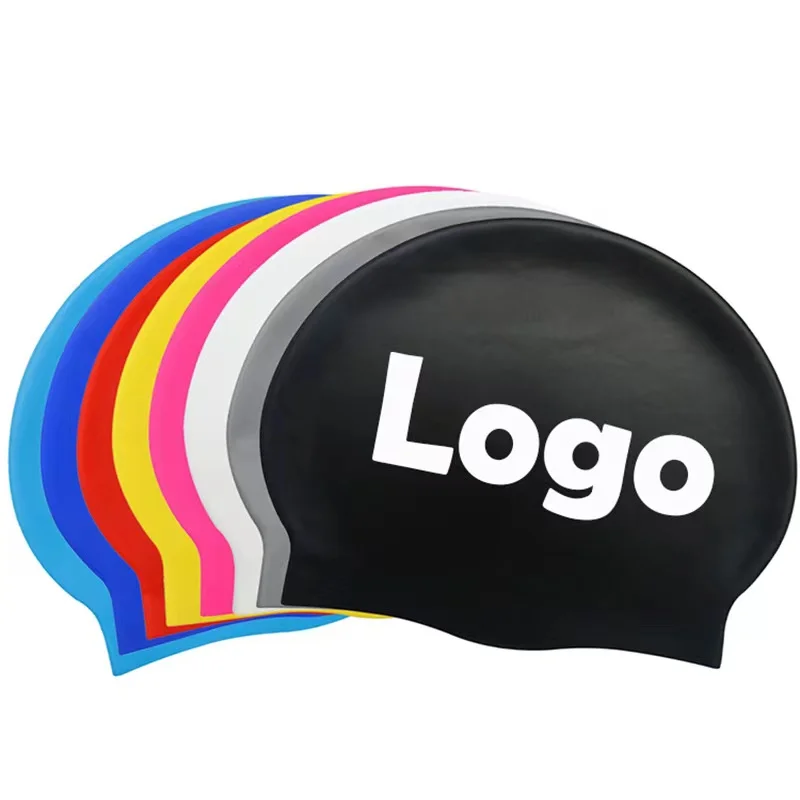 Adequate Stocks OEM Pure Color Silicone Swimming Cap For Men And Women