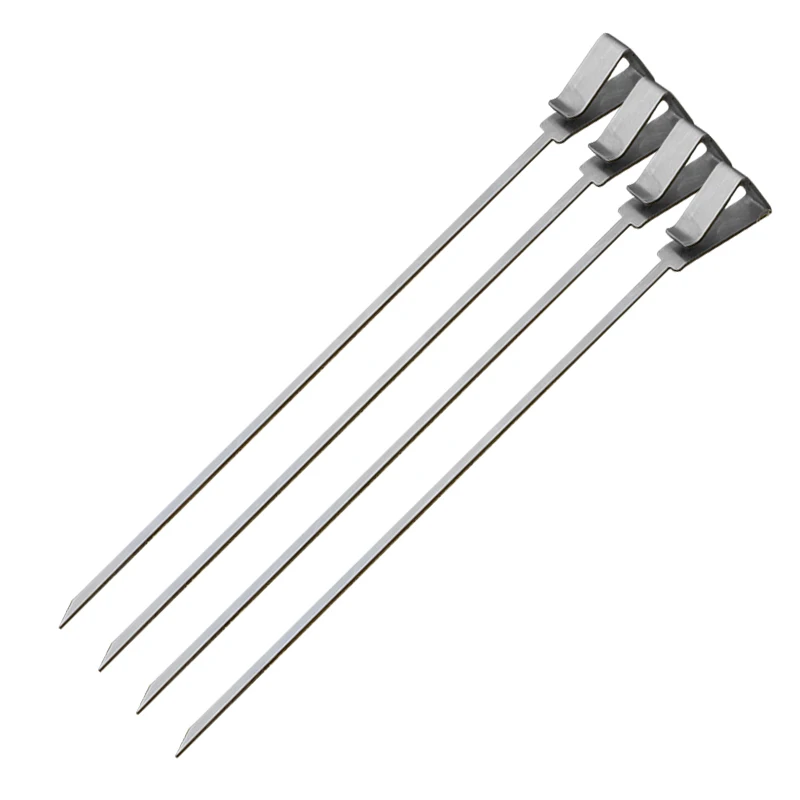 
hot selling factory outlet stainless bbq tool set kebab rack with 6 wide skewers 