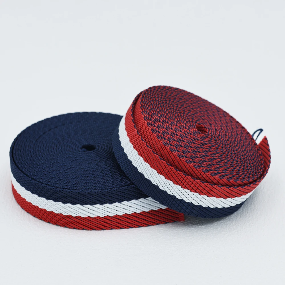 Custom 100% Polyester 20mm Key Chain Webbing Strap Soft and Smooth Fabric Watch Strap Ribbon Tape for Bags Shoes Belts