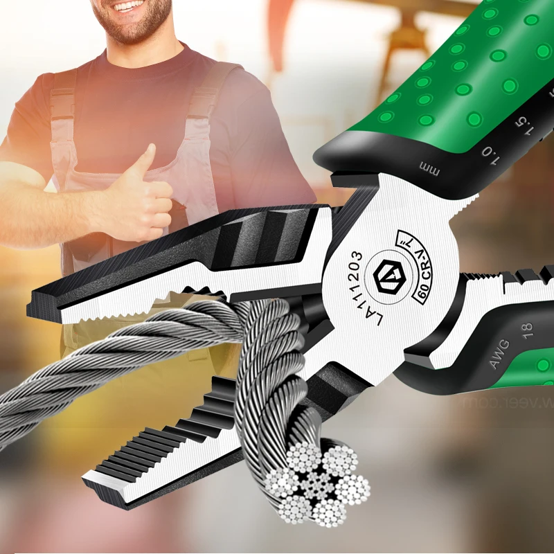 LAOA 7 Inch Multifunction Diagonal Pliers Wire Cutter Long Nose Pliers Side Cutter Cable Shears Electrician professional Tools