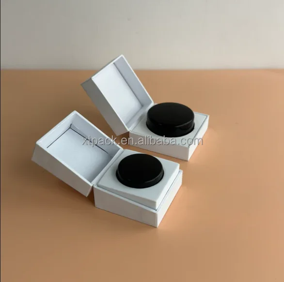 5ML  7ml 9ml  UV RESISTANT HEAVY BOTTOM CONCENTRATE GLASS JAR WITH CHILD RESISTANT GLOSSY BLACK LIDS