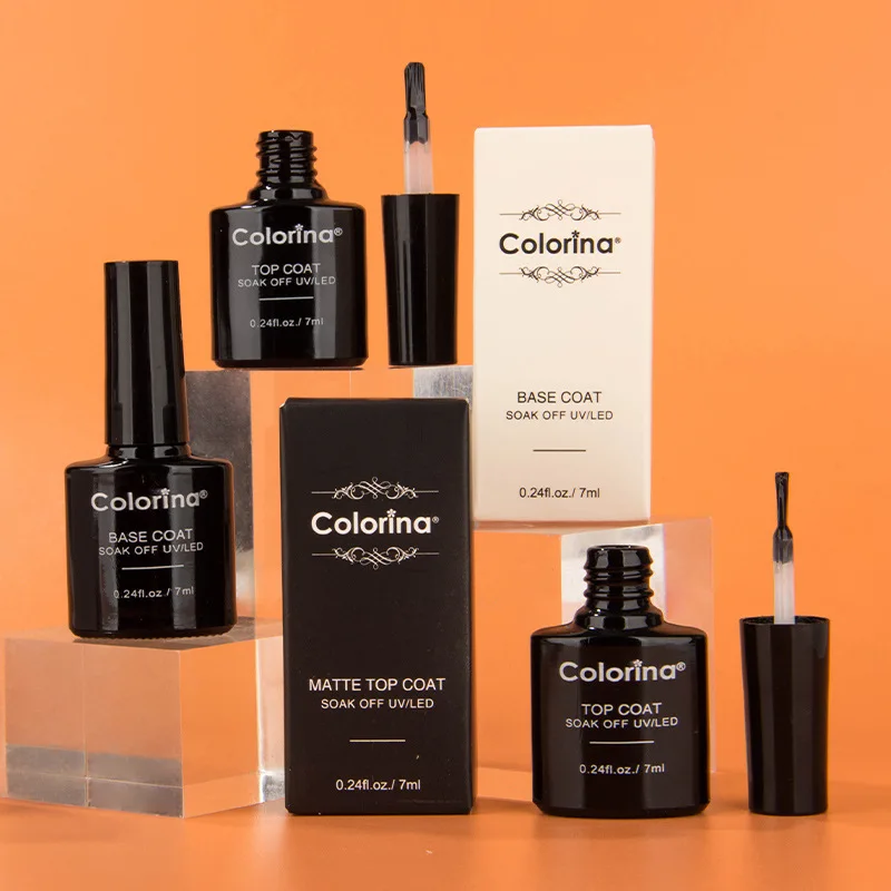 Salon Factory Custom Logo OEM Varnish Lacquer Manicure Transparent UV Gel Top Coat Base Matte Nail Polish