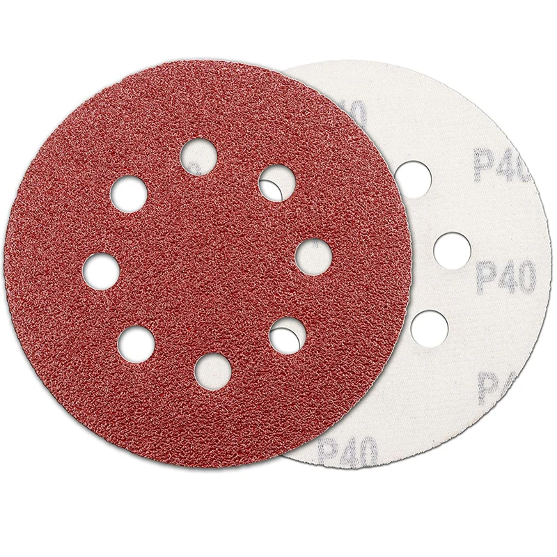 Лидер продаж, наждачная бумага 5 дюймов с 8 отверстиями, наждачная бумага, наждачная бумага, набор шлифовальных дисков 40 #-1000 #, наждачный диск
