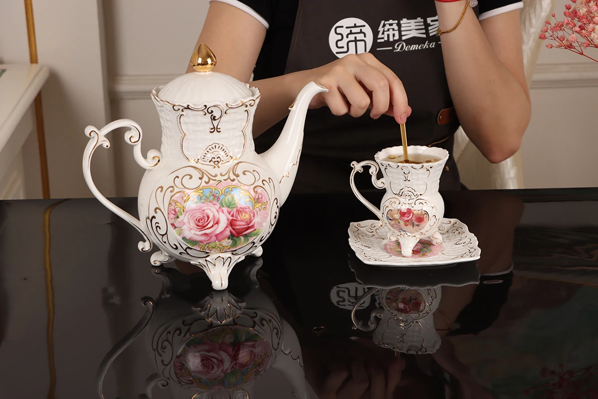 China best selling royal products bone china tea set porcelain storage bottle new bone china porcelain tea set