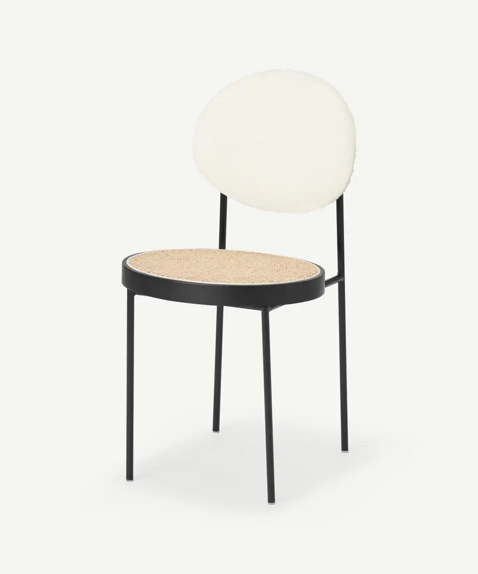 Best Selling Nordic Modern Pierre Jeanneret Black Brown Natural Wood Cane Wicker Rattan Back Office Dining Arm Chair