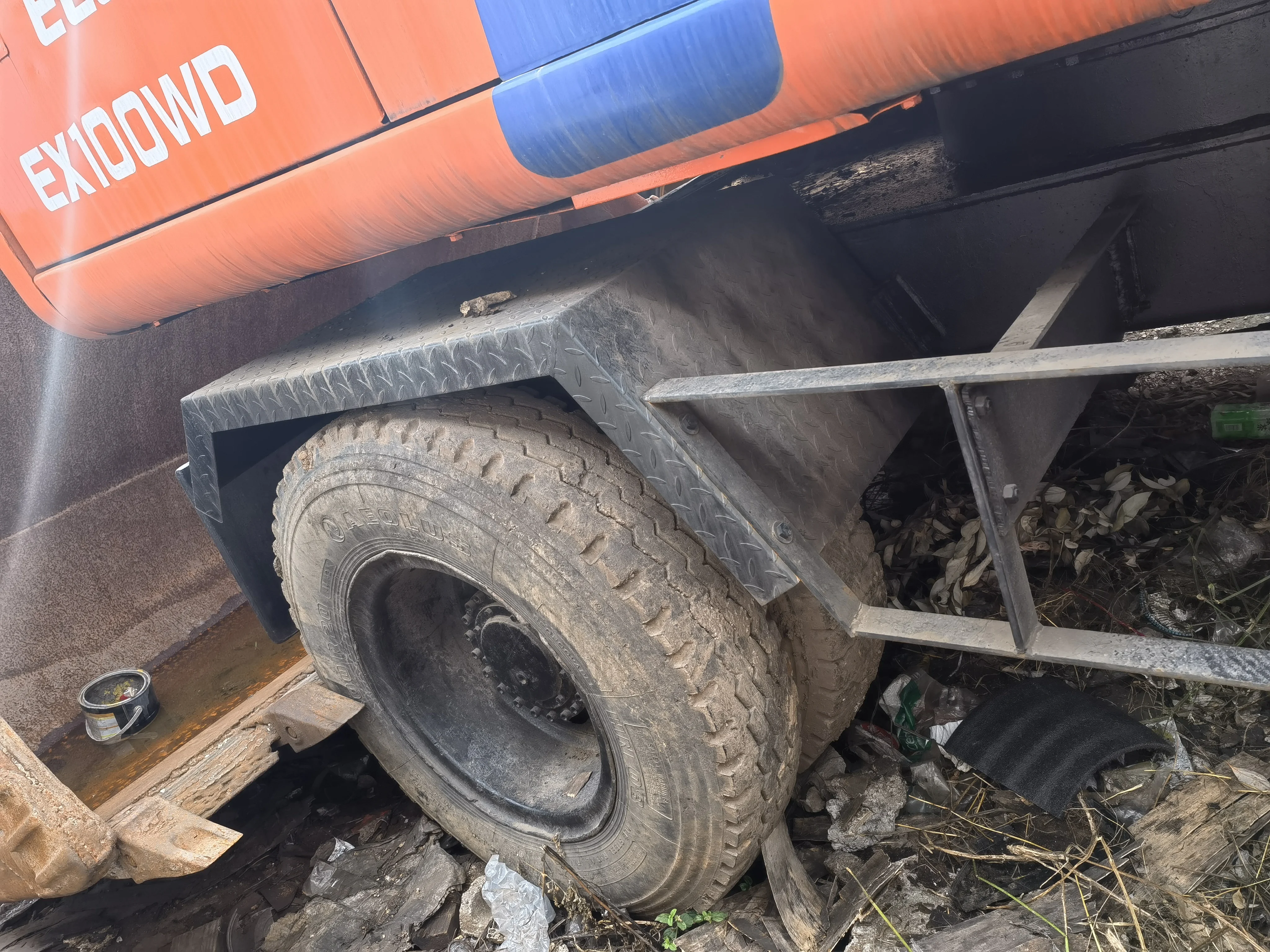 high quality 10 ton rubber used hitachi ex100 wheel excavator ex 100 wheel type ex100w ex120w ex200w