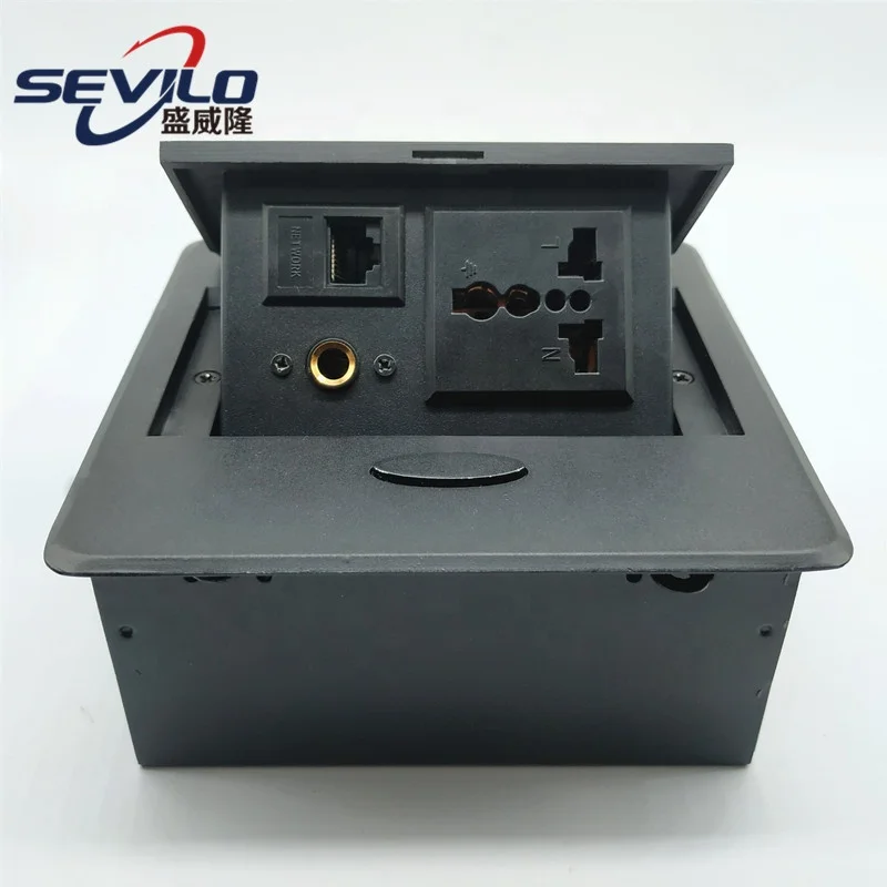 Пол всплывающая розетка скользящий Рабочий стол настольная розетка для передачи данных