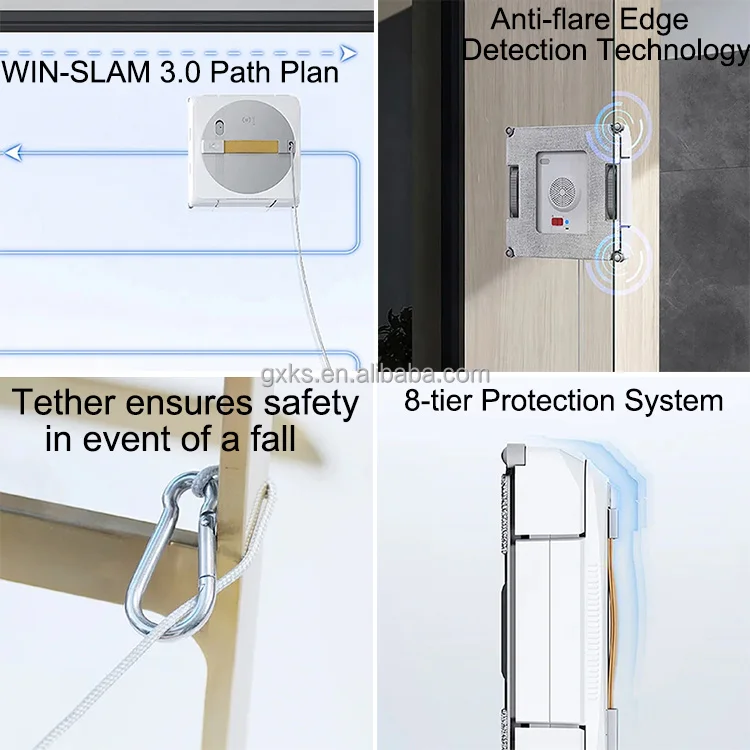Автоматические двусторонние беспроводные Электрические Пылесосы W1 Pro с Wi-Fi робот-пылесос для окон дистанционным управлением через приложение