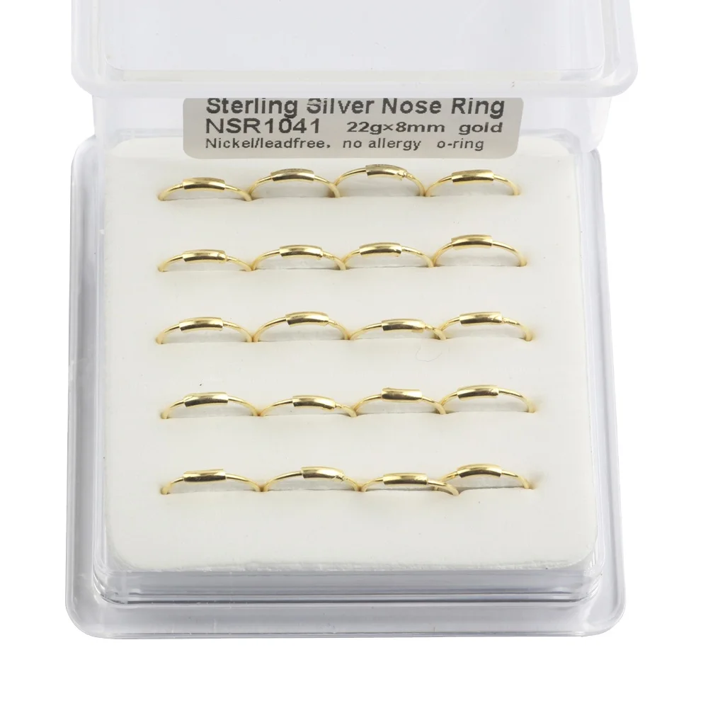 925 Sterling Silver Hoop Shape Gold Jewelry Nose Ring Wholesale Body Jewelry