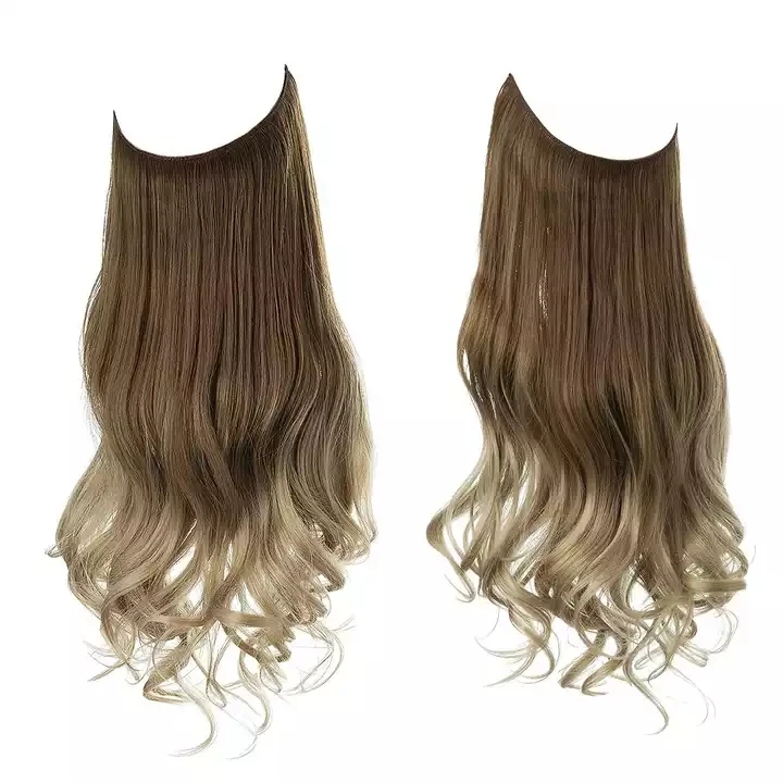 Silky Straight Clip in Hair With Fish Line One Piece Halo Invisible Headband Wire Remy Halo Hair Extensions Human Hair