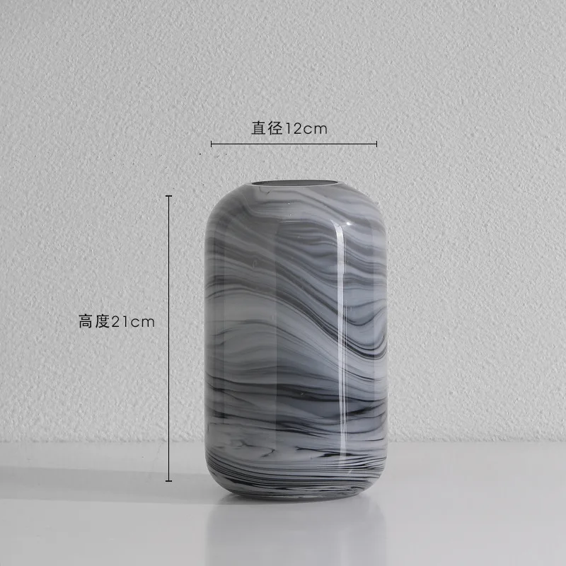 Nordic simple marbled glass vase ornaments  home decor  Decor bird Centerpiece modern creative home decoration Christmas gifts