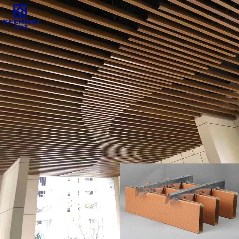 Aluminum/Metal Suspended Ceiling System Decorative Baffle/Linear Ceiling Design for Metro Station Roof Partition