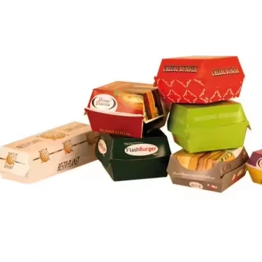 Биоразлагаемые большие раскладушки упаковочные коробки коробка для гамбургеров на вынос хот-догов черный картофеля фри и