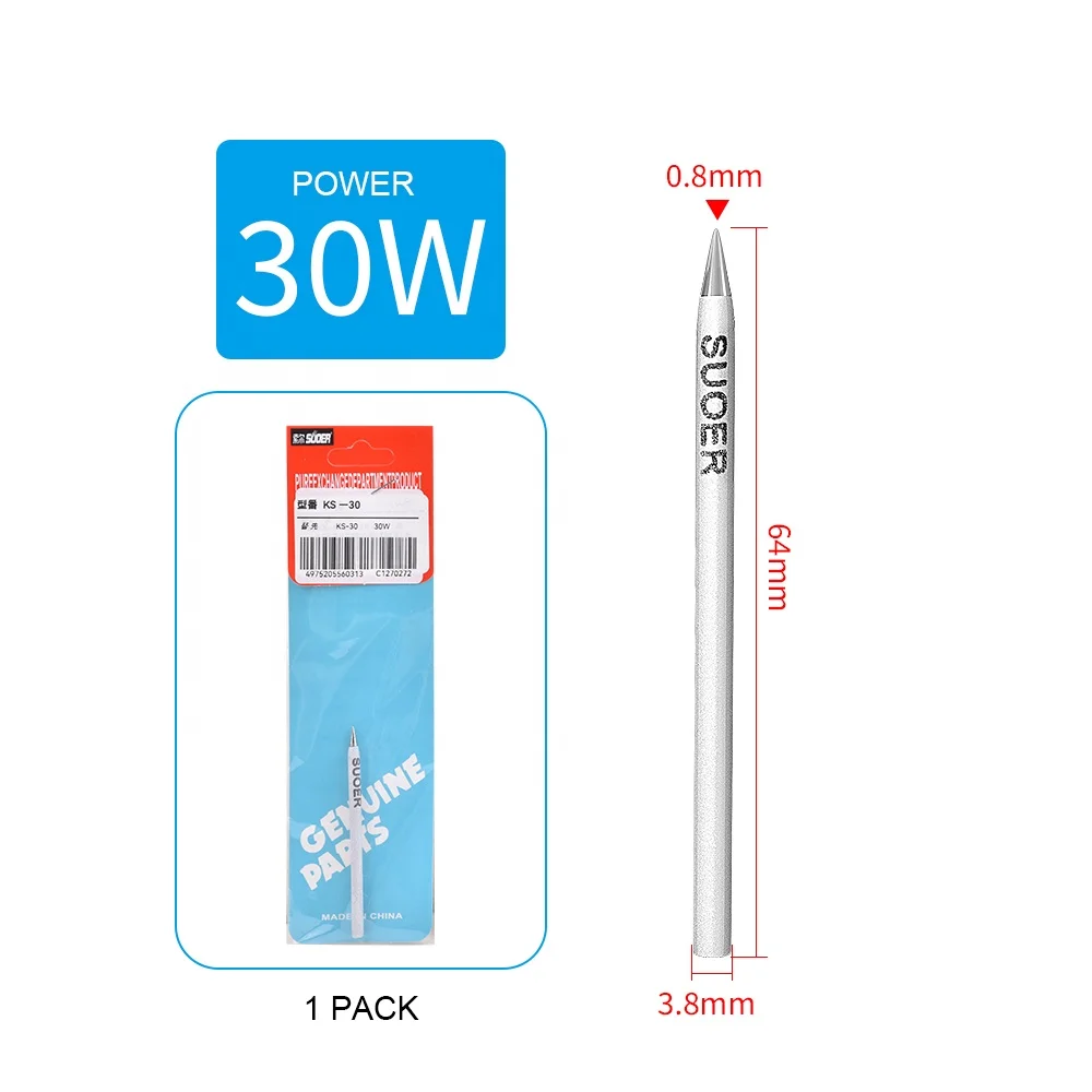 Soldering Iron Tip 30W Soldering Iron Bit Soldering Iron Head with External Heating